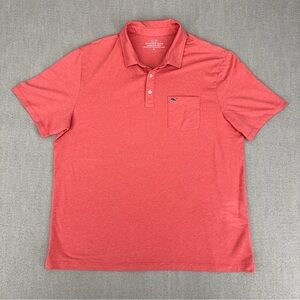 Vineyard Vines Shirt Mens XL Red Striped Edgartown Polo Whale Pima Cotton Pocket